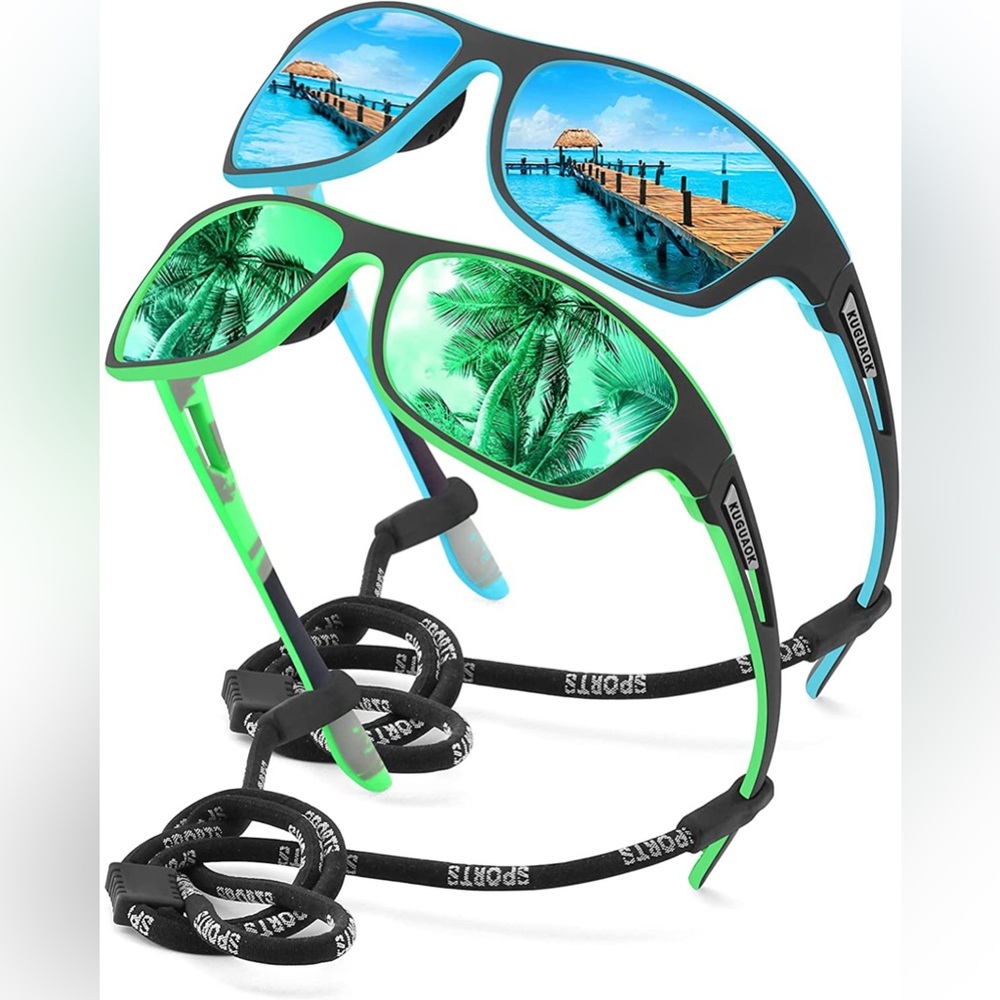 Blue & Green Polarized UV400 Sunglasses Fishing Cycling Hiking Sports Polarize